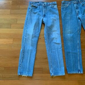 Levi's 505 Jeans Bundle Mens 34x32 and 34x31.5 Blue Straight Leg PR USA Mexico